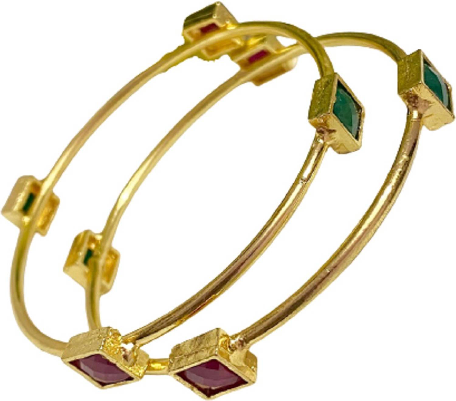 AARTISAI Metal Ruby Gold-plated Bangle Set