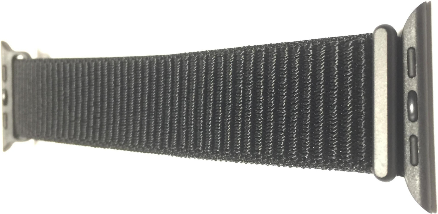 Image of MobilePlanet 2 inch APPLE WATCH NYLON BAND COMPATIBLE WITH APPLE WATCH SERIES 4 /3 /2 /1(SIZE 42MM /44MM) NYL #12 Smart Watch Strap (Black)