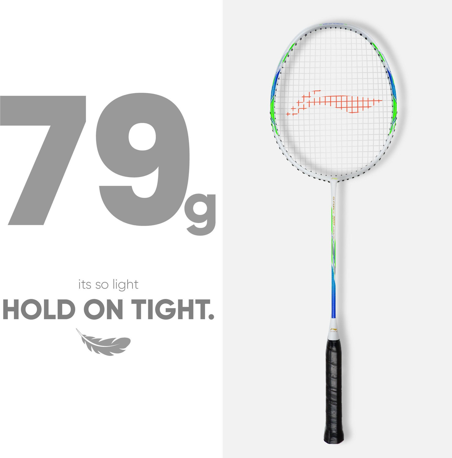 Image of LI-NING G-Force 3900 Superlite White, Blue Strung Badminton Racquet