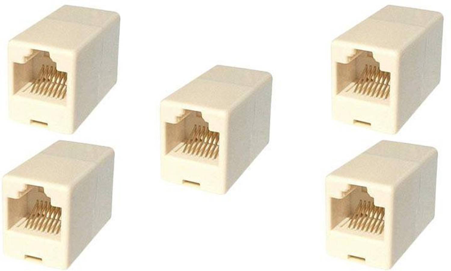 BIGGEAR (Pack of 5) RJ45 8P8C CAT5, CAT5E, CAT6 Female to Female (LAN) Network Cable Coupler/Adapter/Connector LAN CABLE CONNECTOR Wire Connector