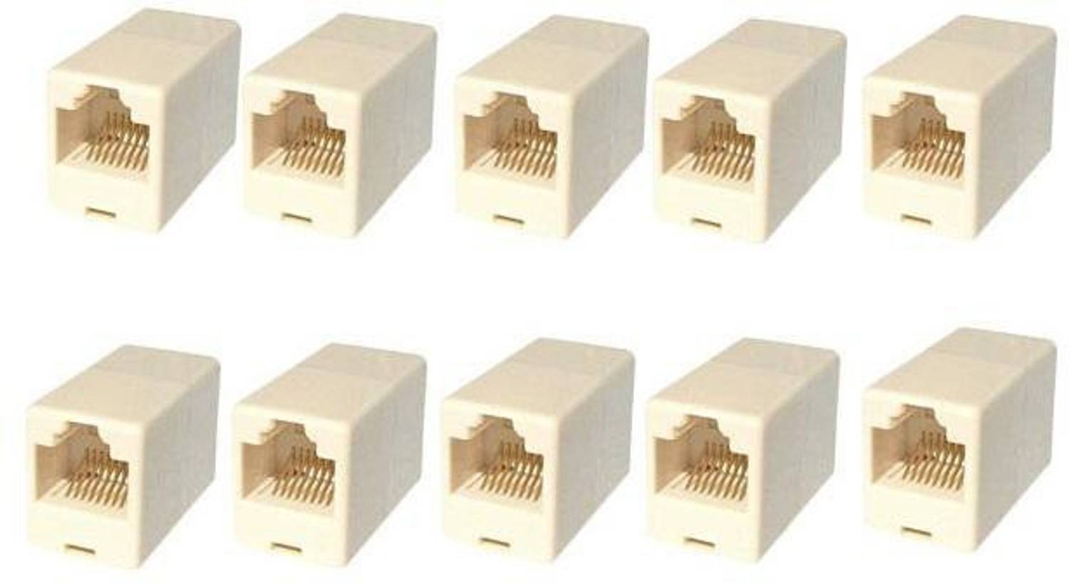 BIGGEAR (Pack of 10) RJ45 8P8C CAT5, CAT5E, CAT6 Female to Female (LAN) Network Cable Coupler/Adapter/Connector LAN CABLE CONNECTOR Wire Connector