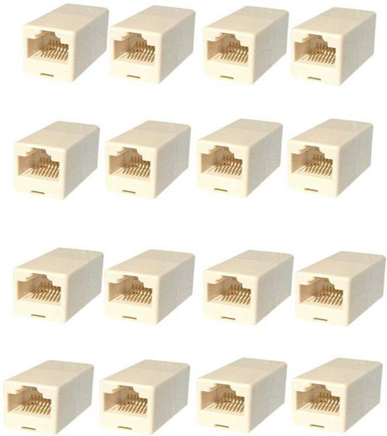 BIGGEAR (Pack of 16) RJ45 8P8C CAT5, CAT5E, CAT6 Female to Female (LAN) Network Cable Coupler/Adapter/Connector LAN CABLE CONNECTOR Wire Connector