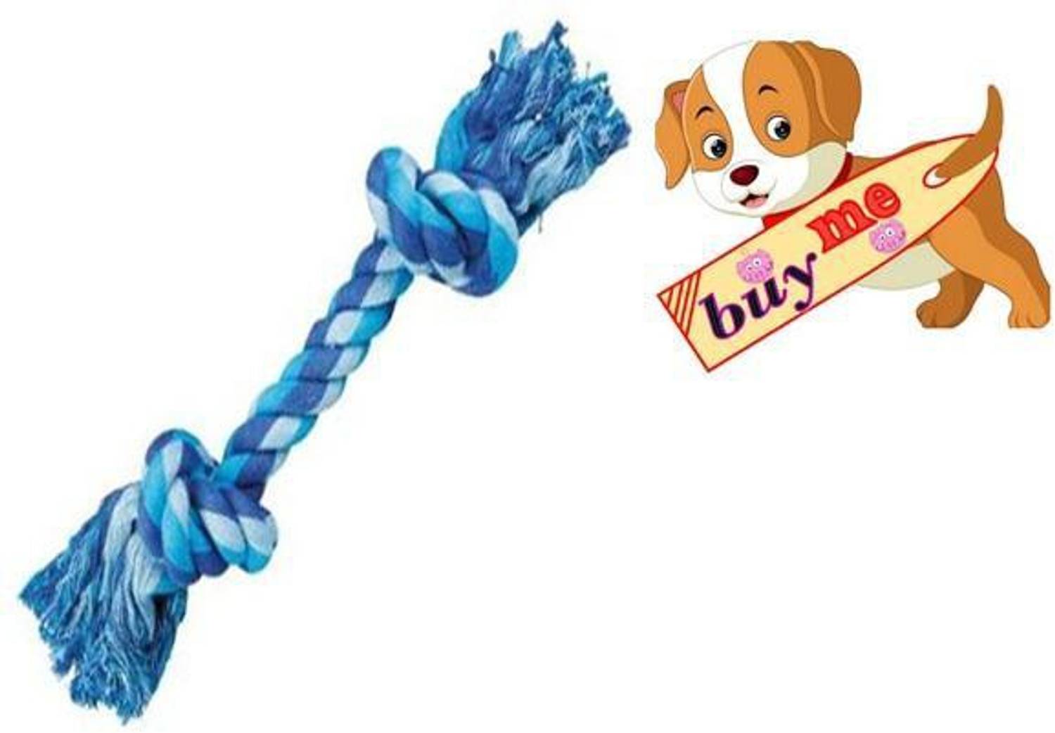 BuyMe 2 Knots Durable Dog Chew Rope Toy for Puppy & Small Dogs, rope toys (Color May Vary) Cotton Chew Toy For Dog