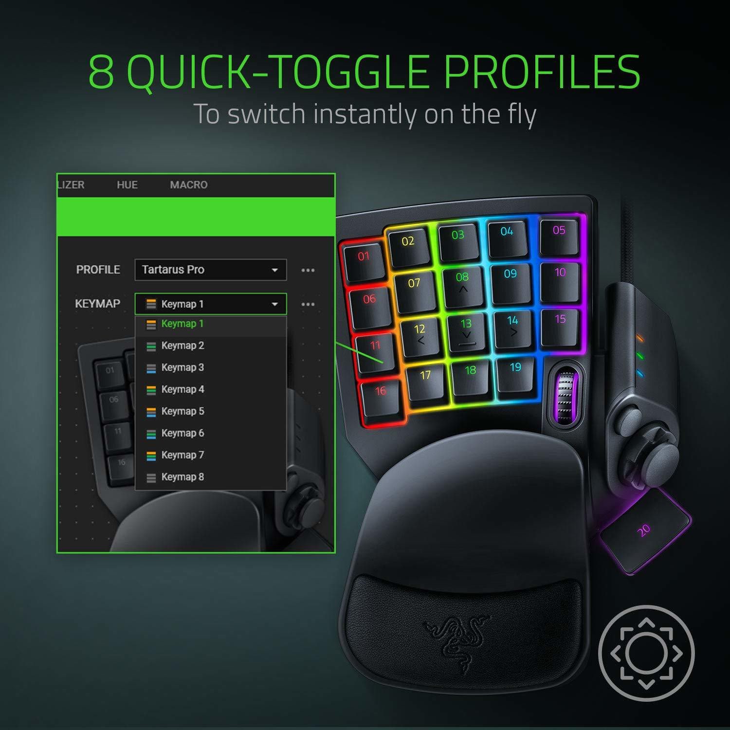 Image of Razer Tartarus Pro - Analog Optical Wired USB Handheld Gaming Keyboard Compatible with Desktop, Laptop, Mac