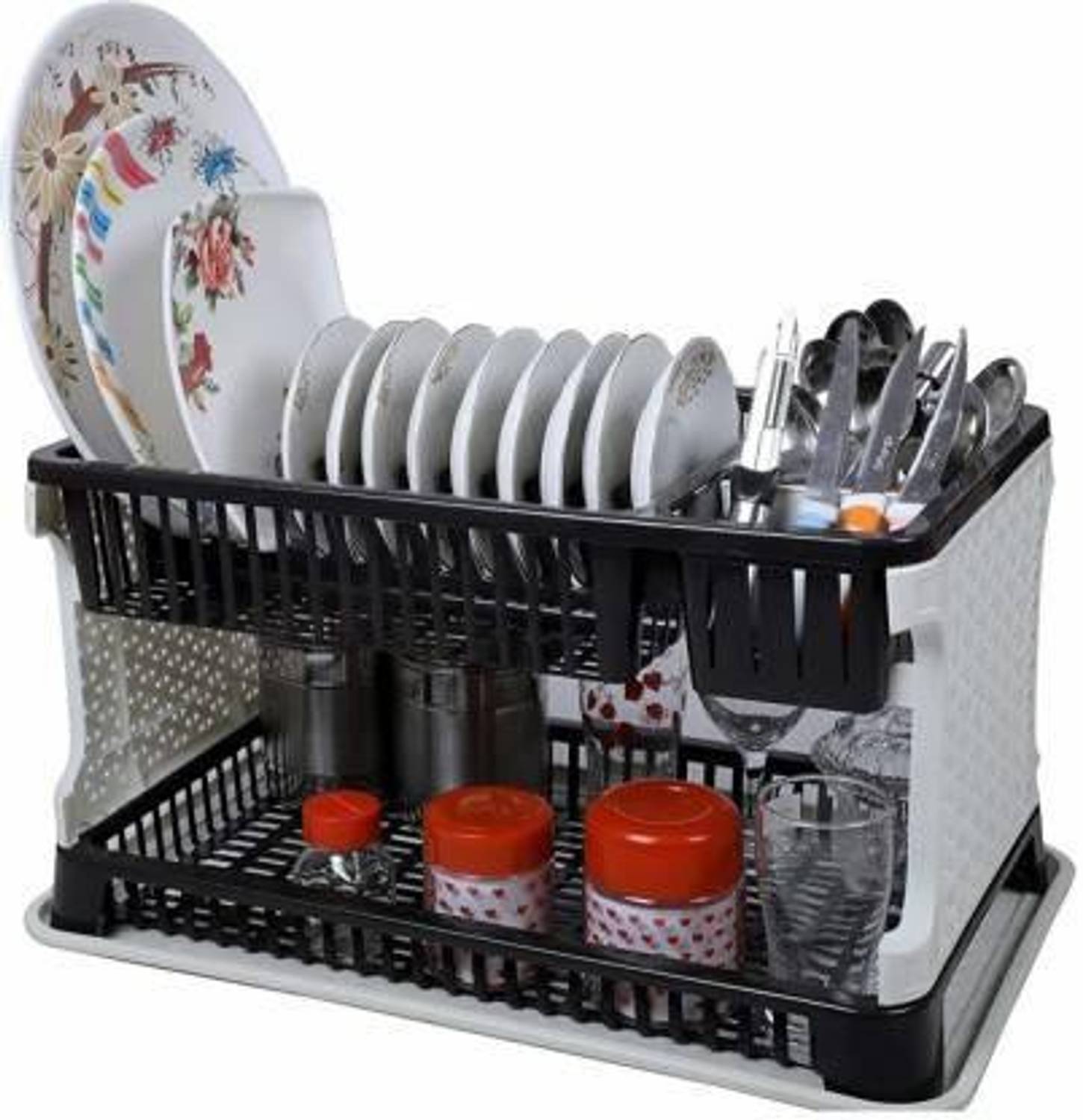 KitchExpo Dish Drainer Kitchen Rack Kitchen Racks with Water Stor