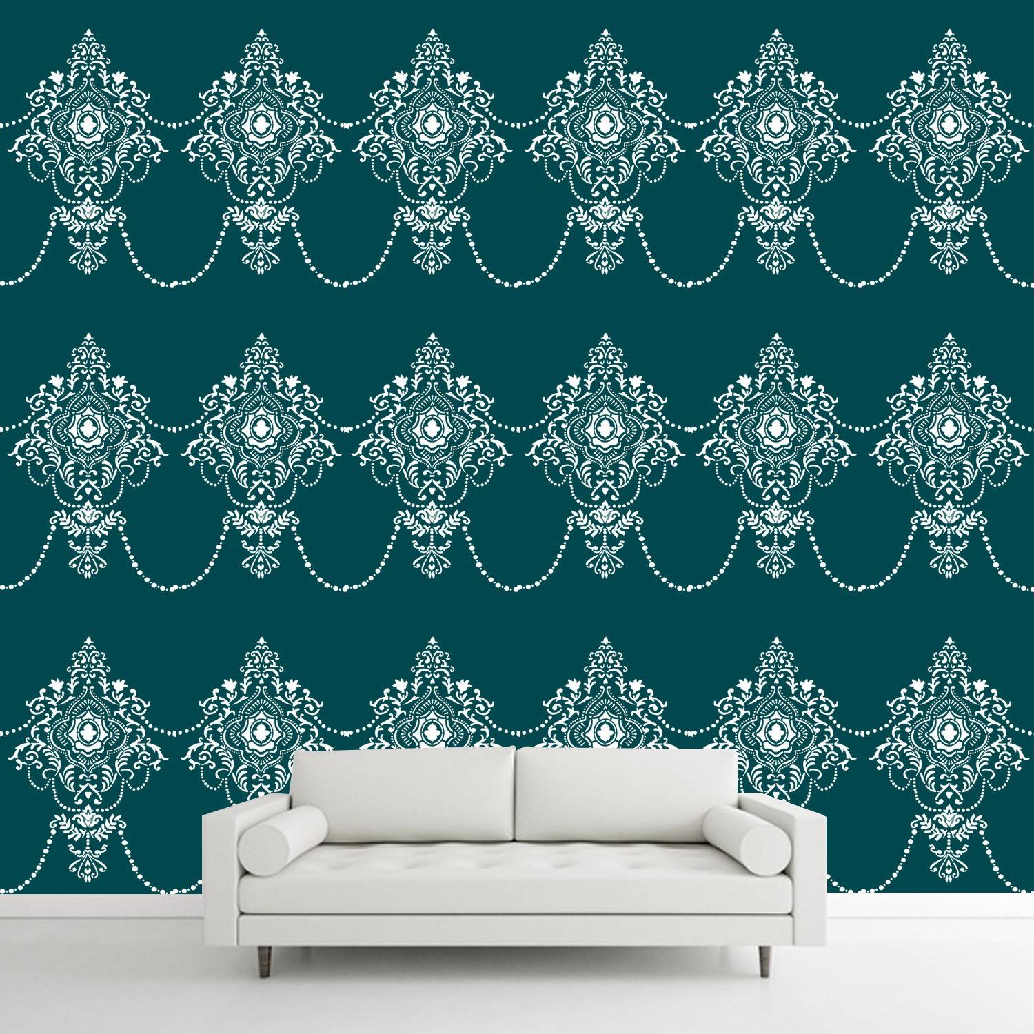 AMAZINGDECOR Equalized Chandelier Pattern Wall Stencil RAJASTHANI PATTERN Size:- 16" X 24" Equalized Chandelier Pattern Wall Stencil (Pack of 1, ) Reusable Wall Painting Stencil for Home Decoration Wall Stencil Wall stencil Stencil