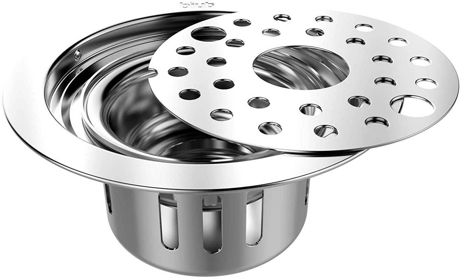 Altroz Floor Stainless Steel Push Down Strainer