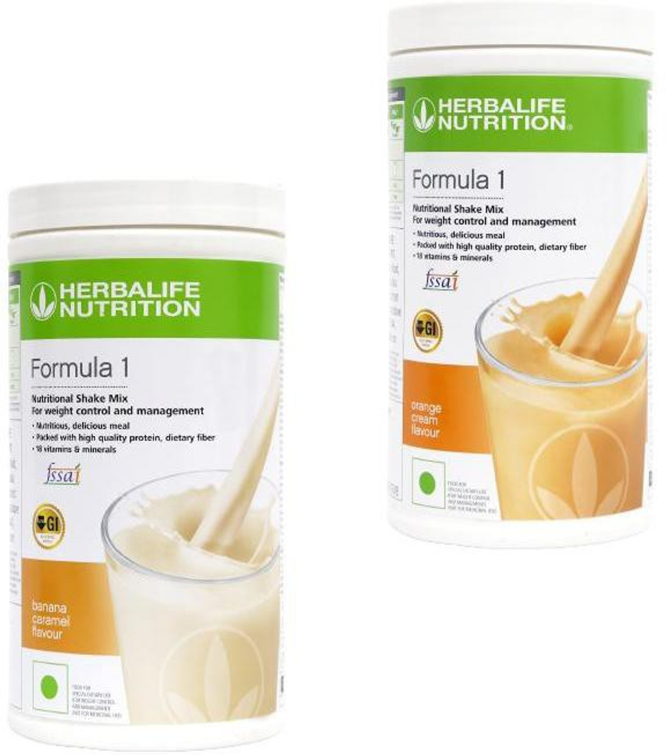 Image of HERBALIFE Formula 1 Shake Mix- Banana Caramel Flavor & Orange Cream Flavor For Weight Loss Plant-Based Protein