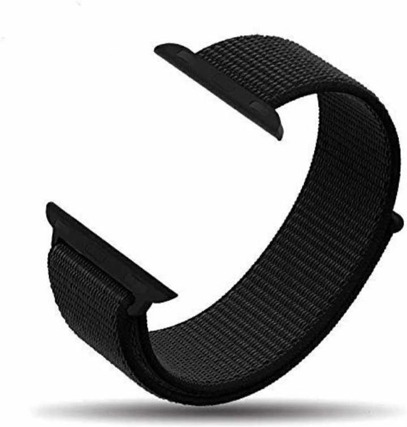 Image of MobilePlanet 2 inch APPLE WATCH NYLON BAND COMPATIBLE WITH APPLE WATCH SERIES 4 /3 /2 /1(SIZE 42MM /44MM) NYL #12 Smart Watch Strap (Black)