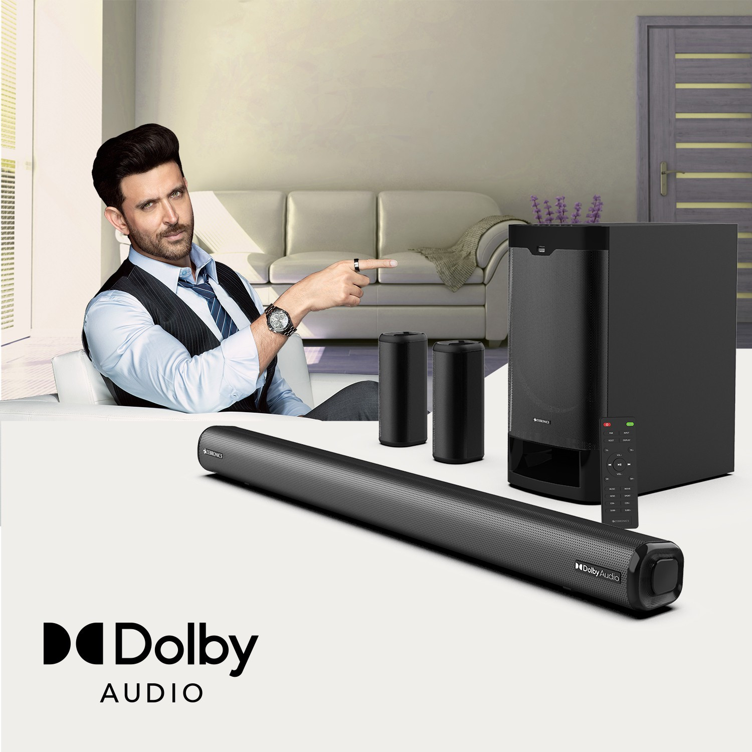 Image of ZEBRONICS Juke Bar 9400 Pro Dolby 525 W Bluetooth Soundbar