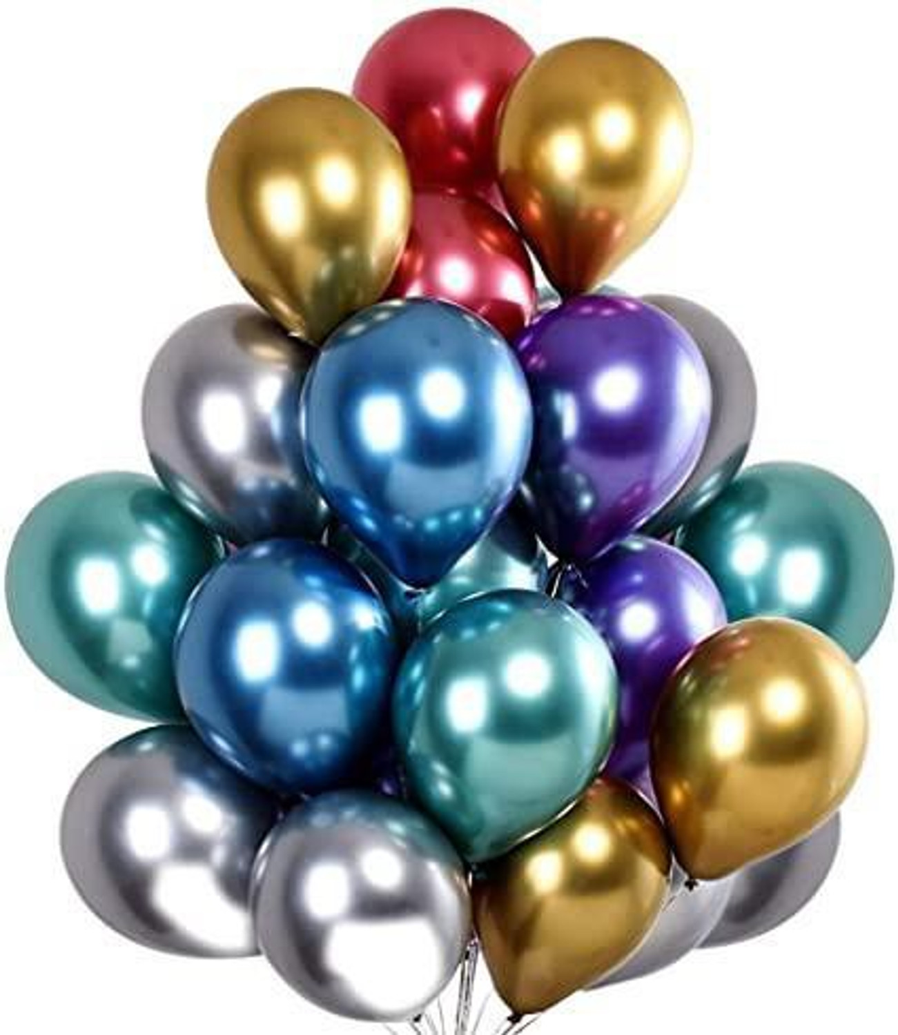 Image of ERetailMart Solid Multicolor Balloons- 50-4 Balloon (Multicolor, Pack of 50)