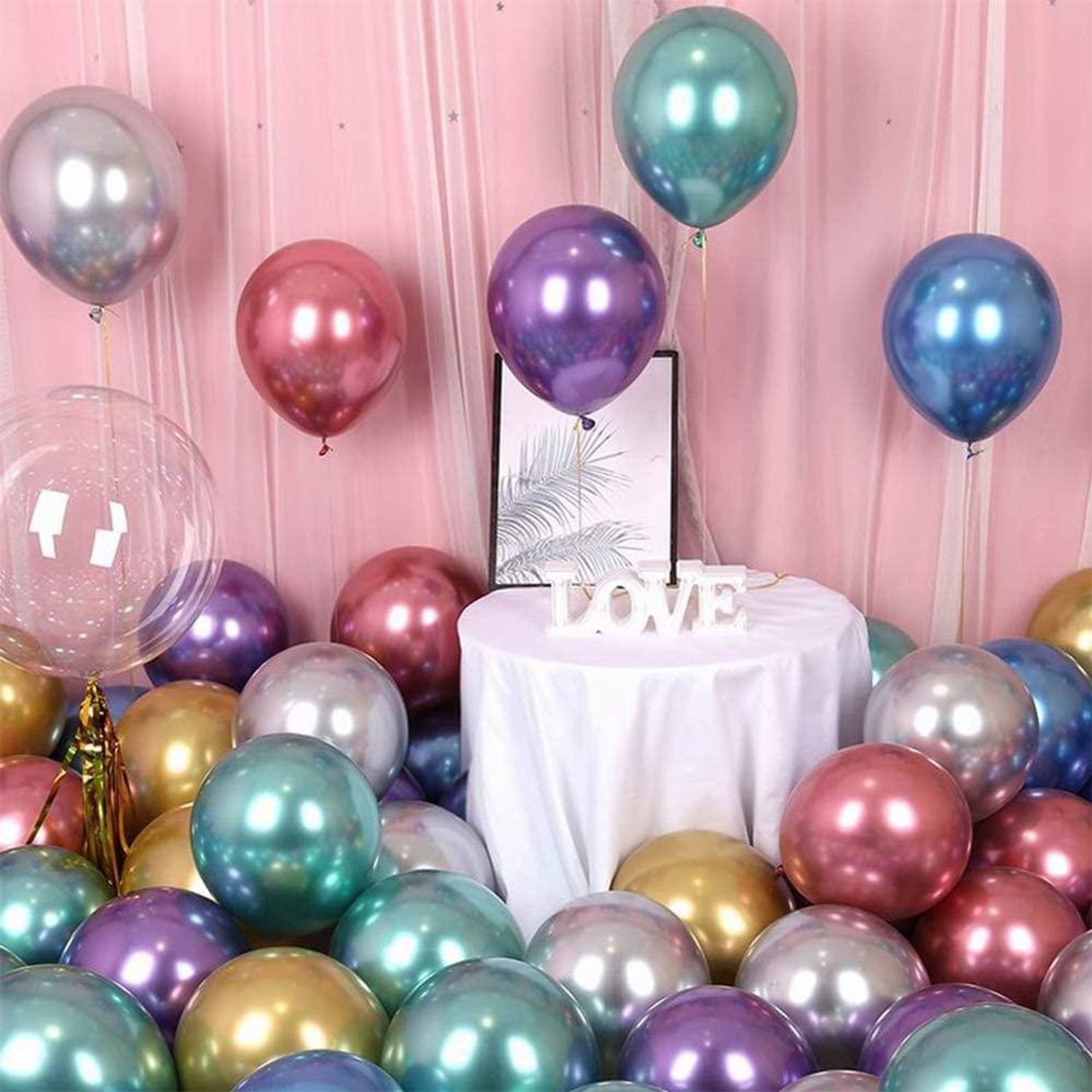 Image of ERetailMart Solid Multicolor Balloons- 50-4 Balloon (Multicolor, Pack of 50)