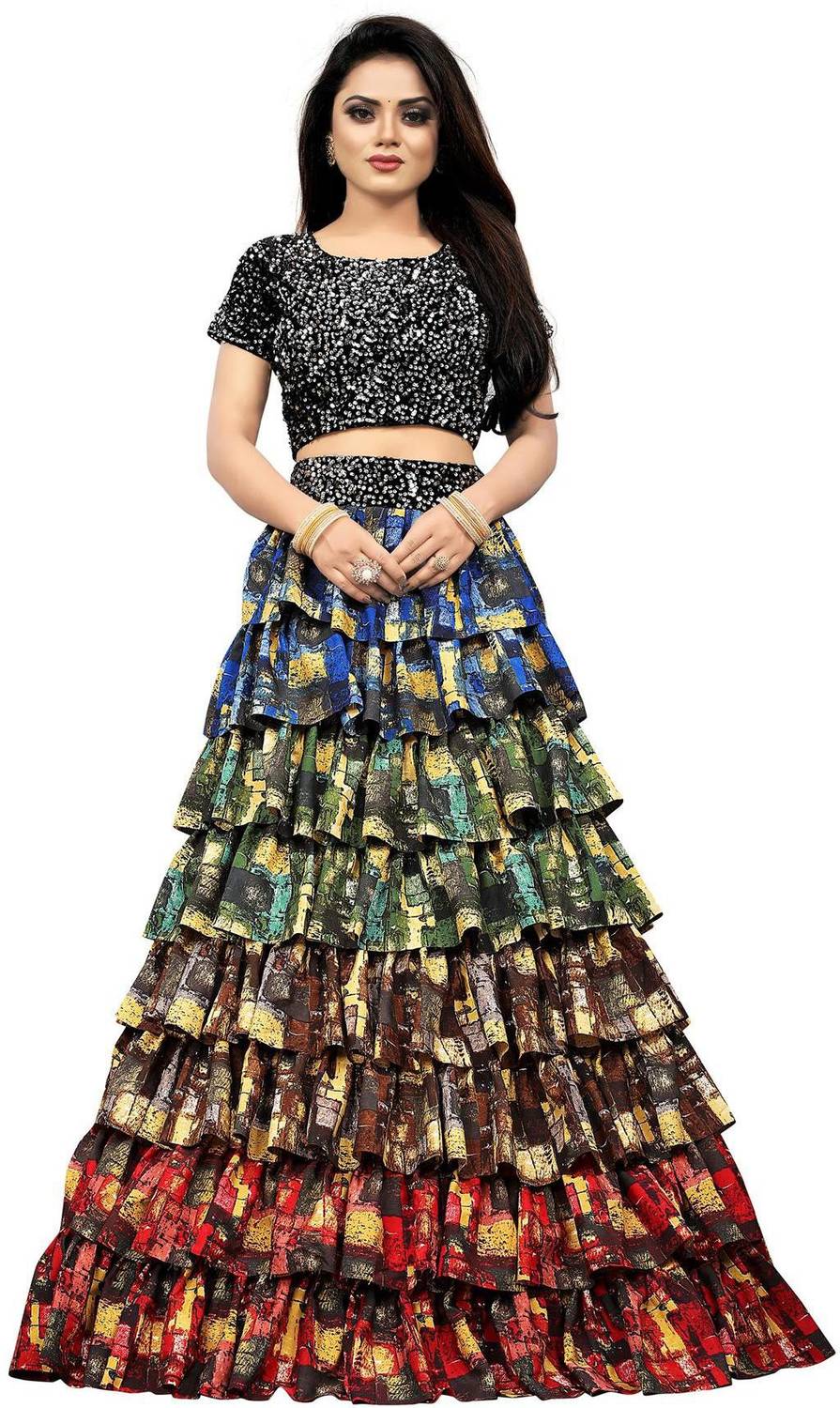 3Buddy Fashion Embellished, Digital Print Semi Stitched Lehenga Choli