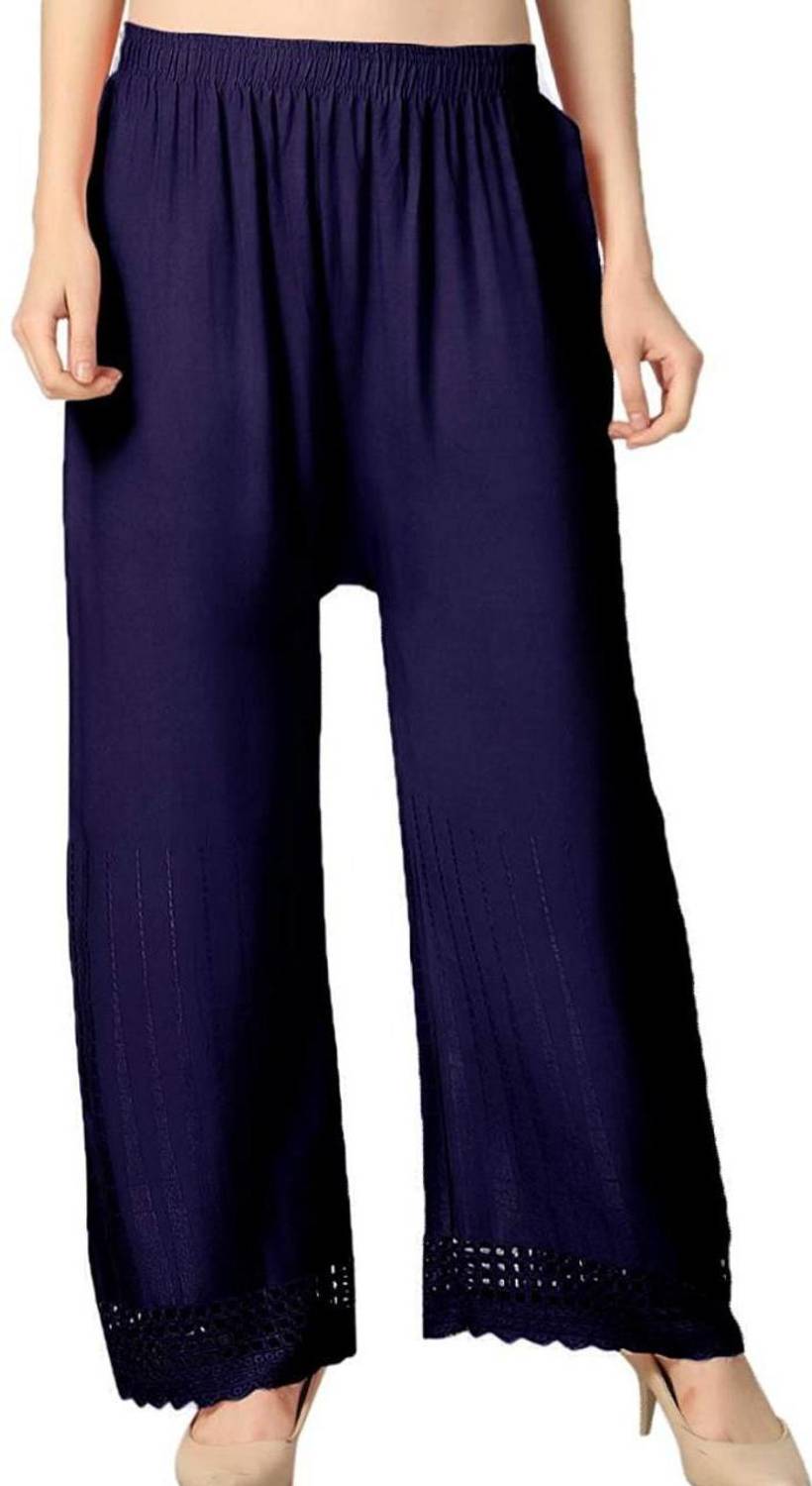 pihuindustries Flared Women Blue Trousers