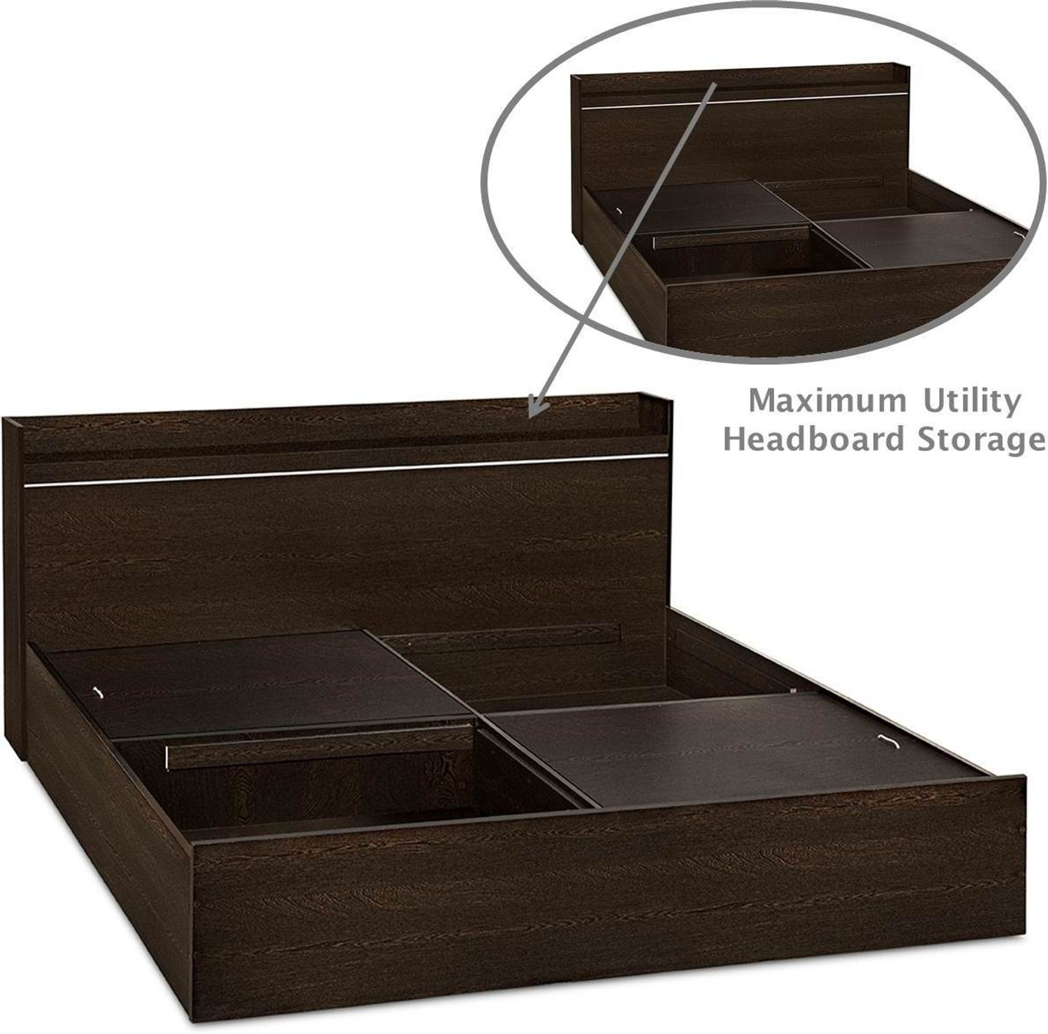 Image of Delite Kom Plum Engineered Wood King Box Bed, 220.8 cm x 190.2 cm (7.24 ft x 6.24 ft)