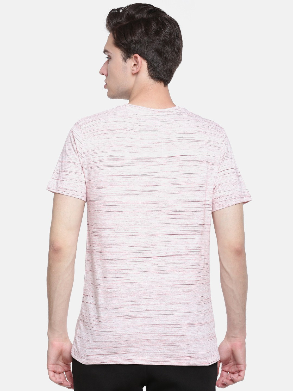 Image of Force NXT Self Design Men Round Neck Reversible Pink T-Shirt