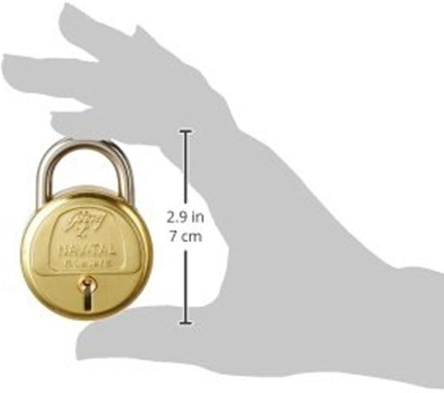 Image of Godrej NAVTAL LOCK 6 LEVERS BRASS (3 KEYS) Padlock