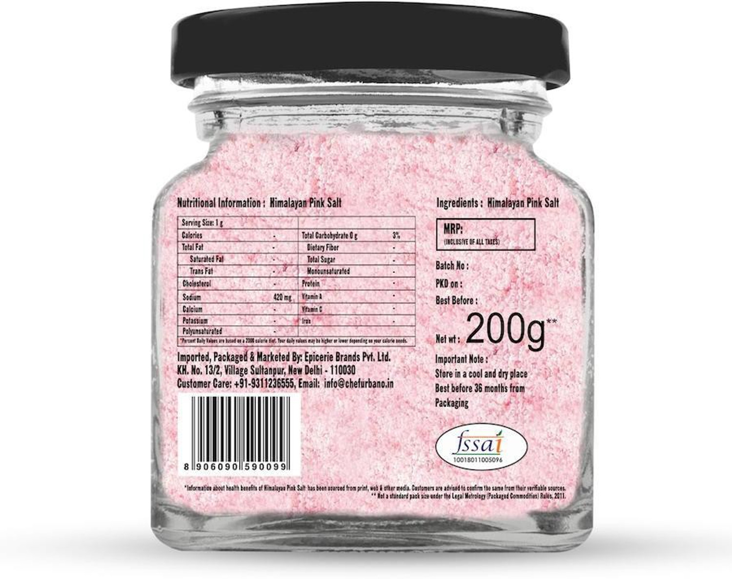 Image of Chef Urbano Glass Bottle Himalayan Pink Salt