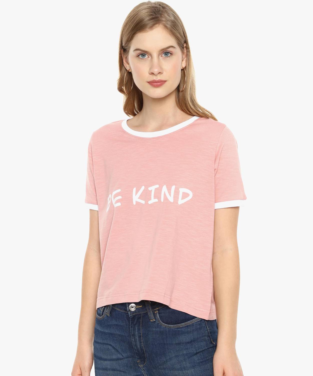 PINACOLADA Printed Women Round Neck Pink T-Shirt
