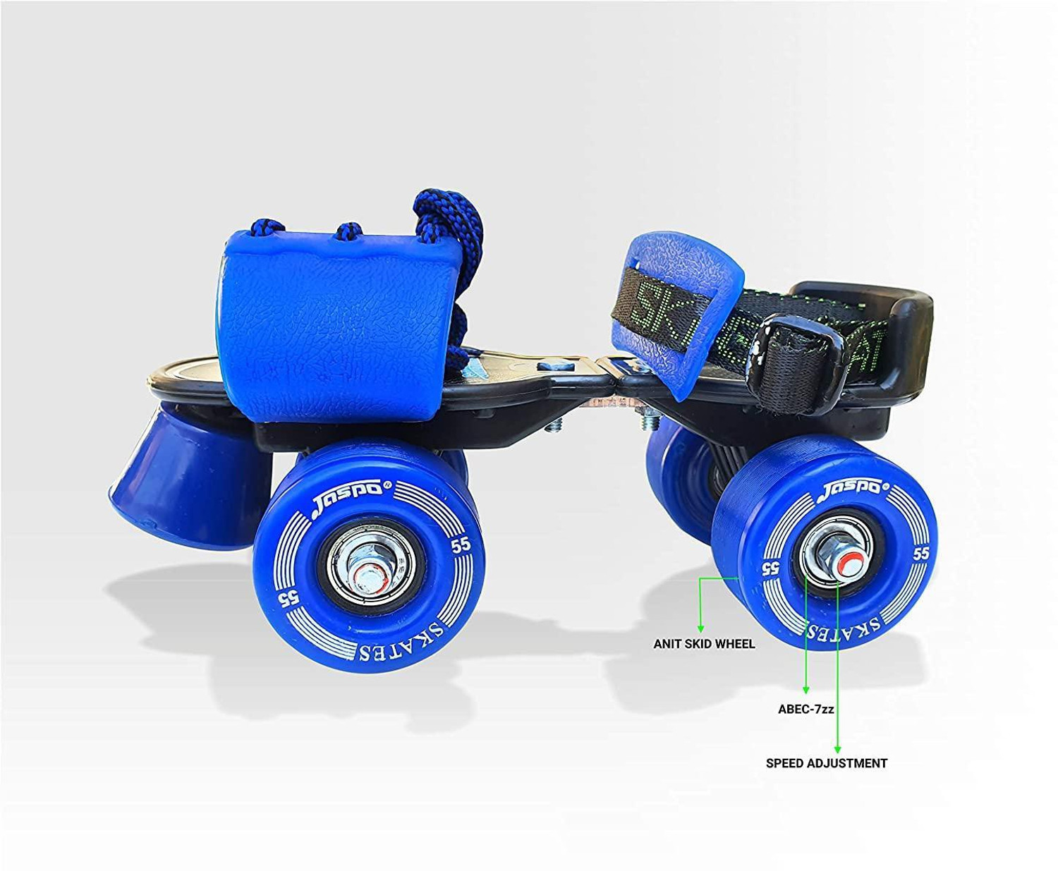 Image of Jaspo Tenacity Adjustable Senior Roller Skates Suitable for Age Group 6 to 14 Years (blue) Quad Roller Kids Size 1 UK - 8 UK