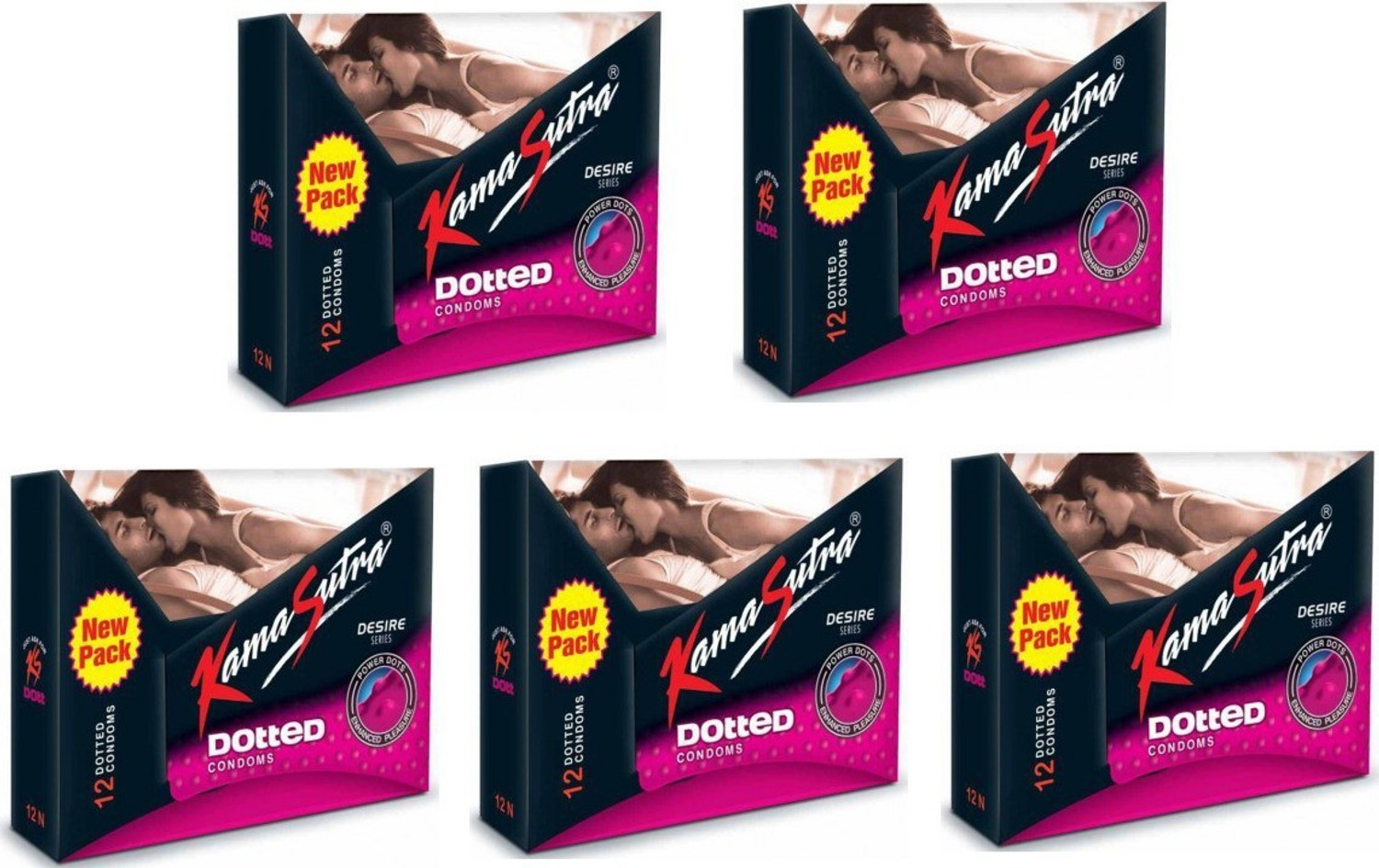Image of Kamasutra Dotted - 60 Condoms Condom