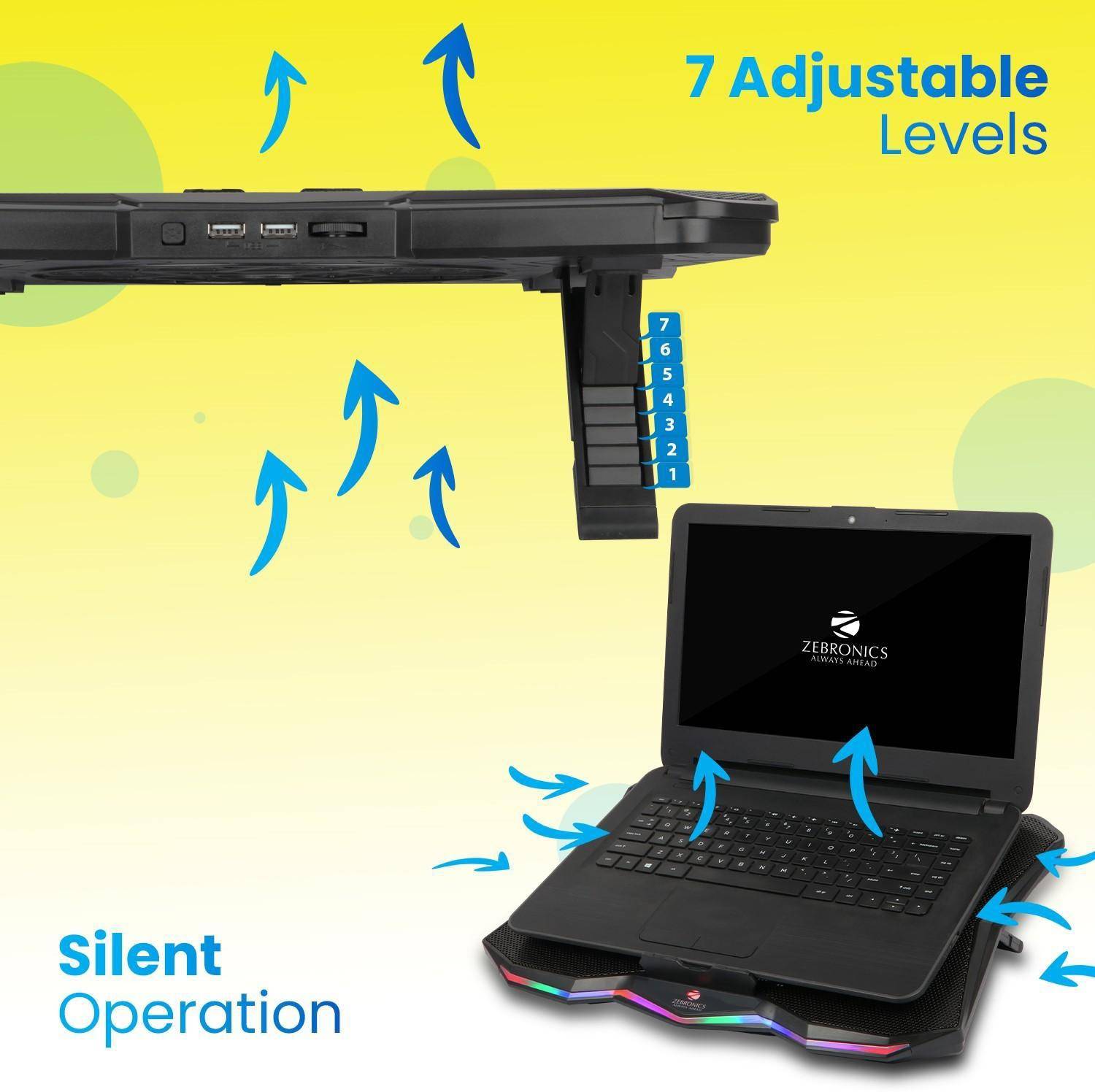 Zebronics Zeb-NC7000 USB Laptop Cooling Pad 170MM Fan - Image 2