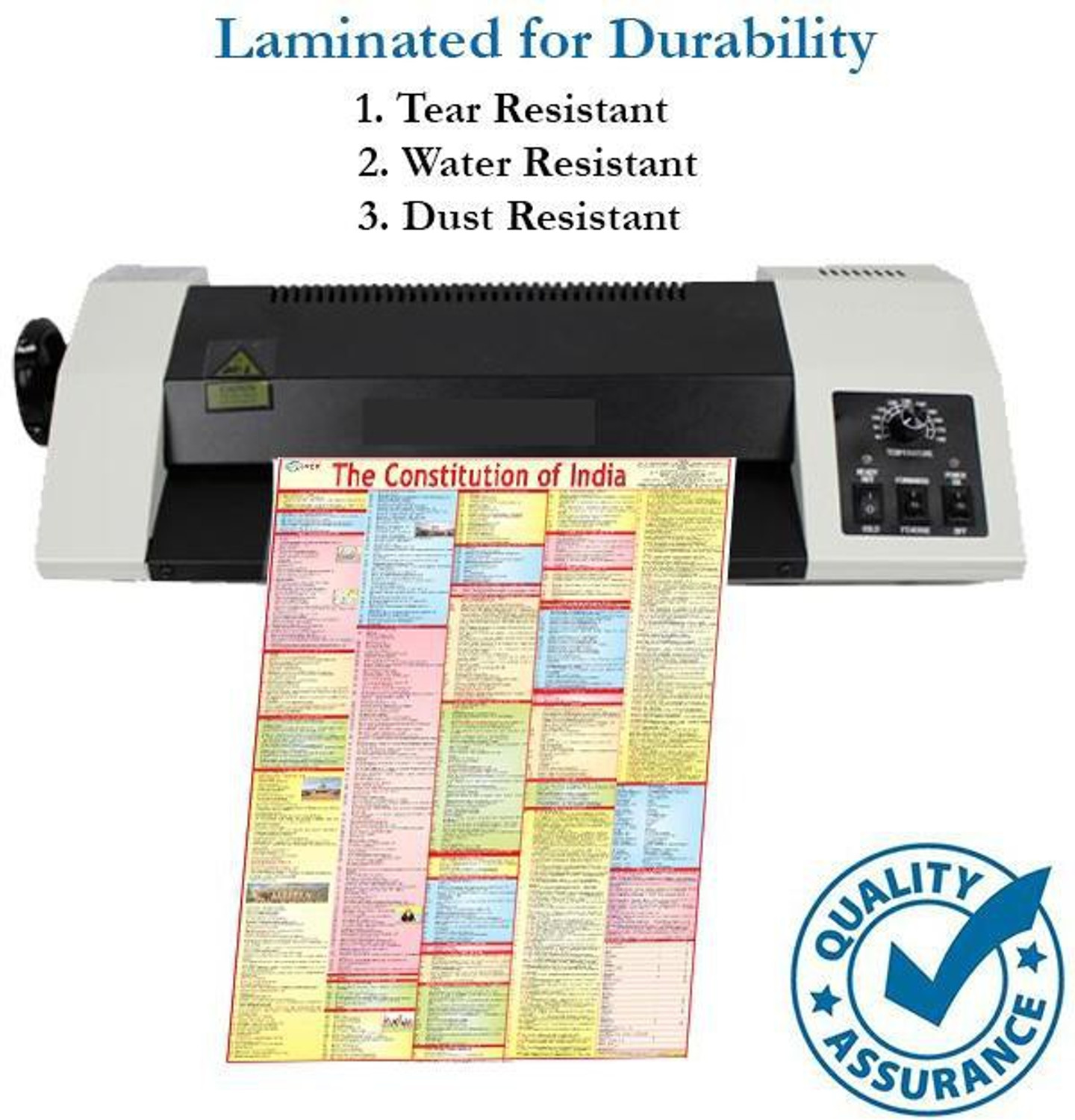 Image of Constitution & History Chart Combo ( Set of 2 ) - Laminated Photographic Paper