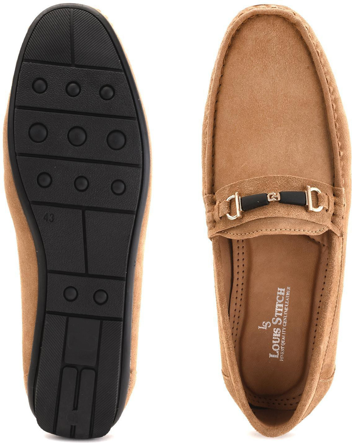 Image of LOUIS STITCH Men's Suede Leather Loafer Slip ons Moccasins Casual Loafers Loafers For Men