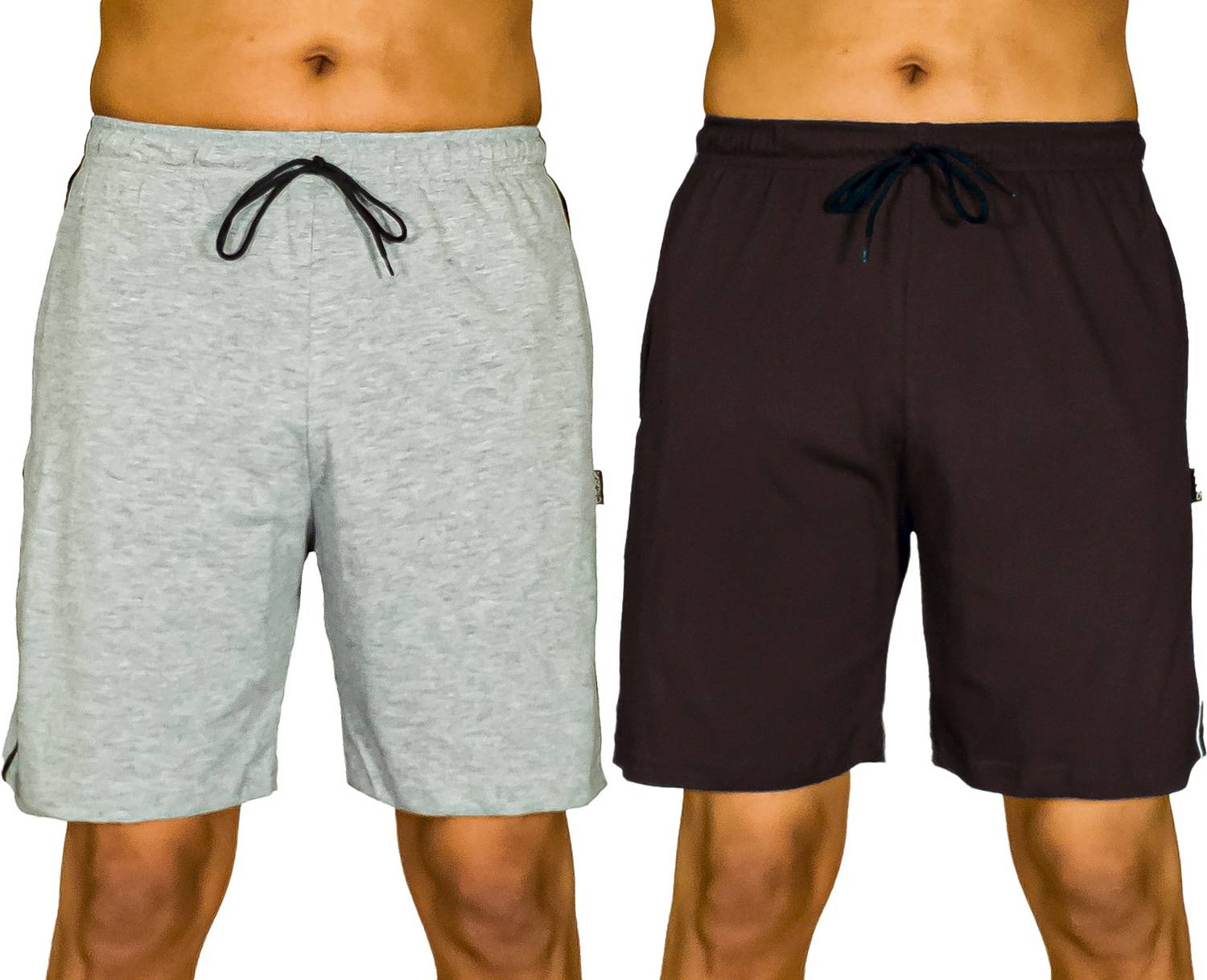 0-DEGREE Solid Men Brown, Grey Basic Shorts, Casual Shorts, Cycling Shorts, Night Shorts, Regular Shorts