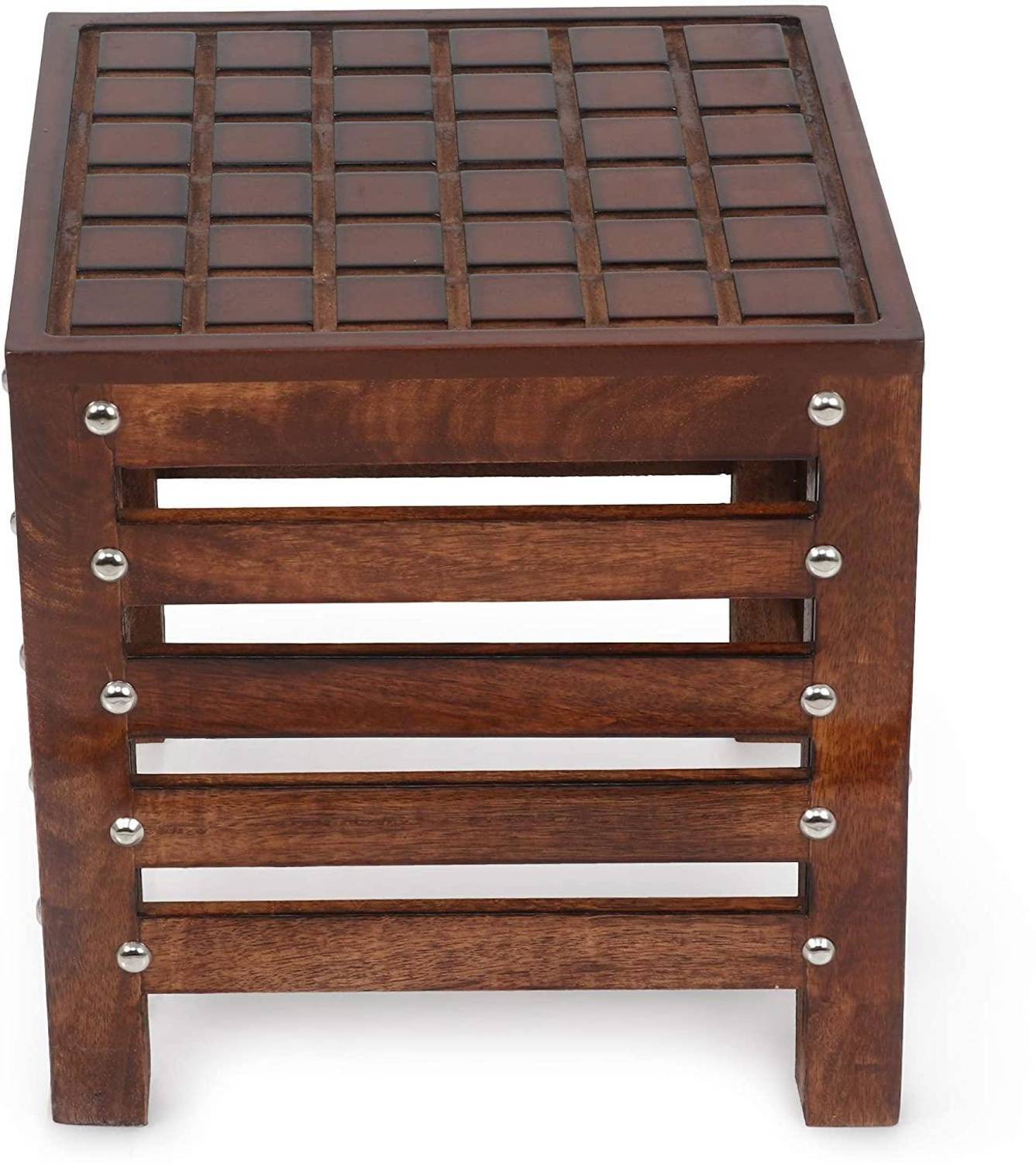 Smarts collection Antique Wooden Stool/Small Side Table for Bed