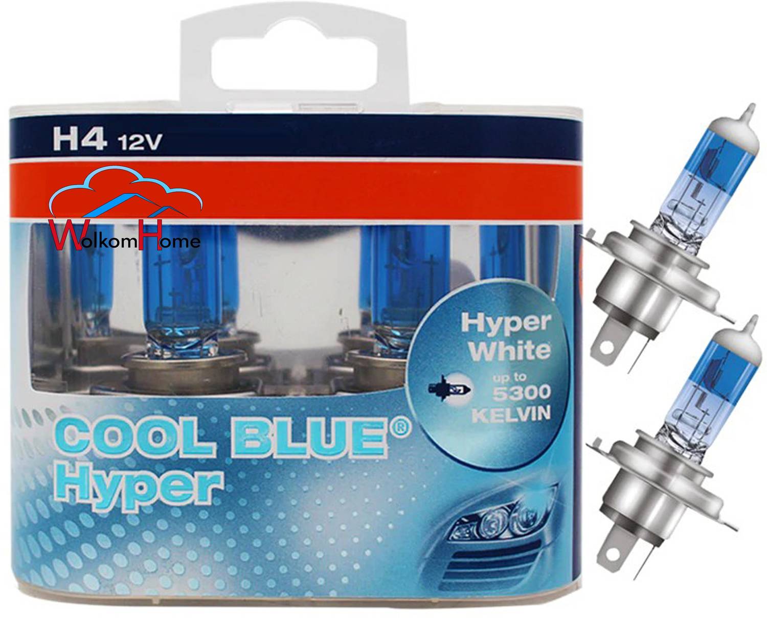 WolkomHome H4 12V 130/100W 5000K Cool Blue Headlight Bulb - Image 2