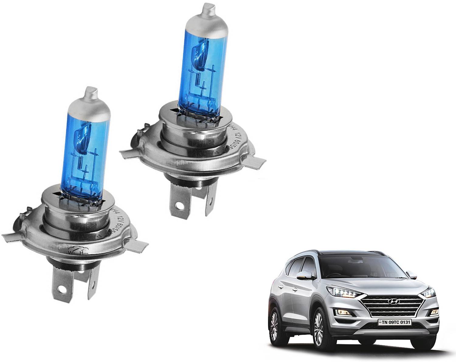 WolkomHome H4 12V 130/100W 5000K Cool Blue Headlight Bulb - Image 1