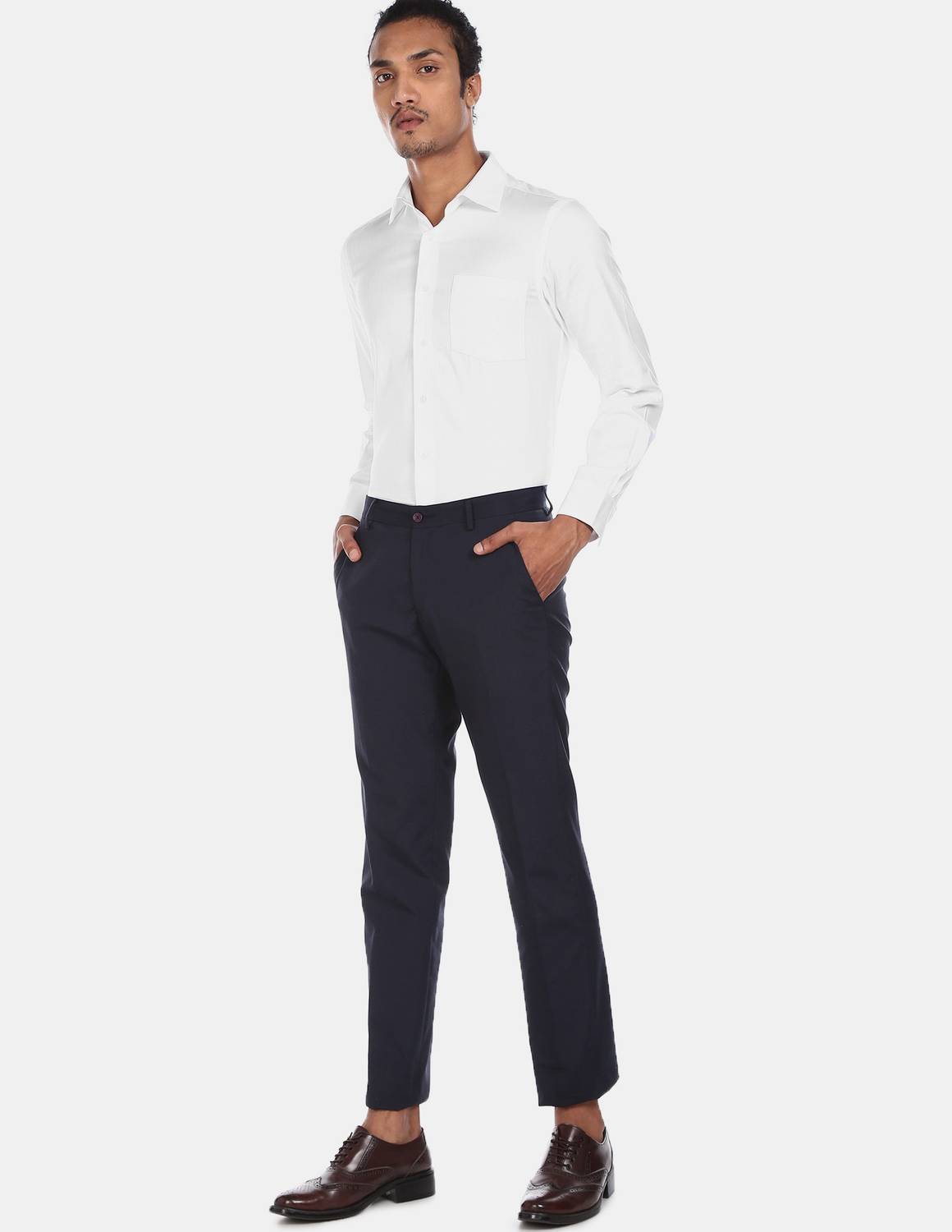 ARROW Men Solid Formal White Shirt