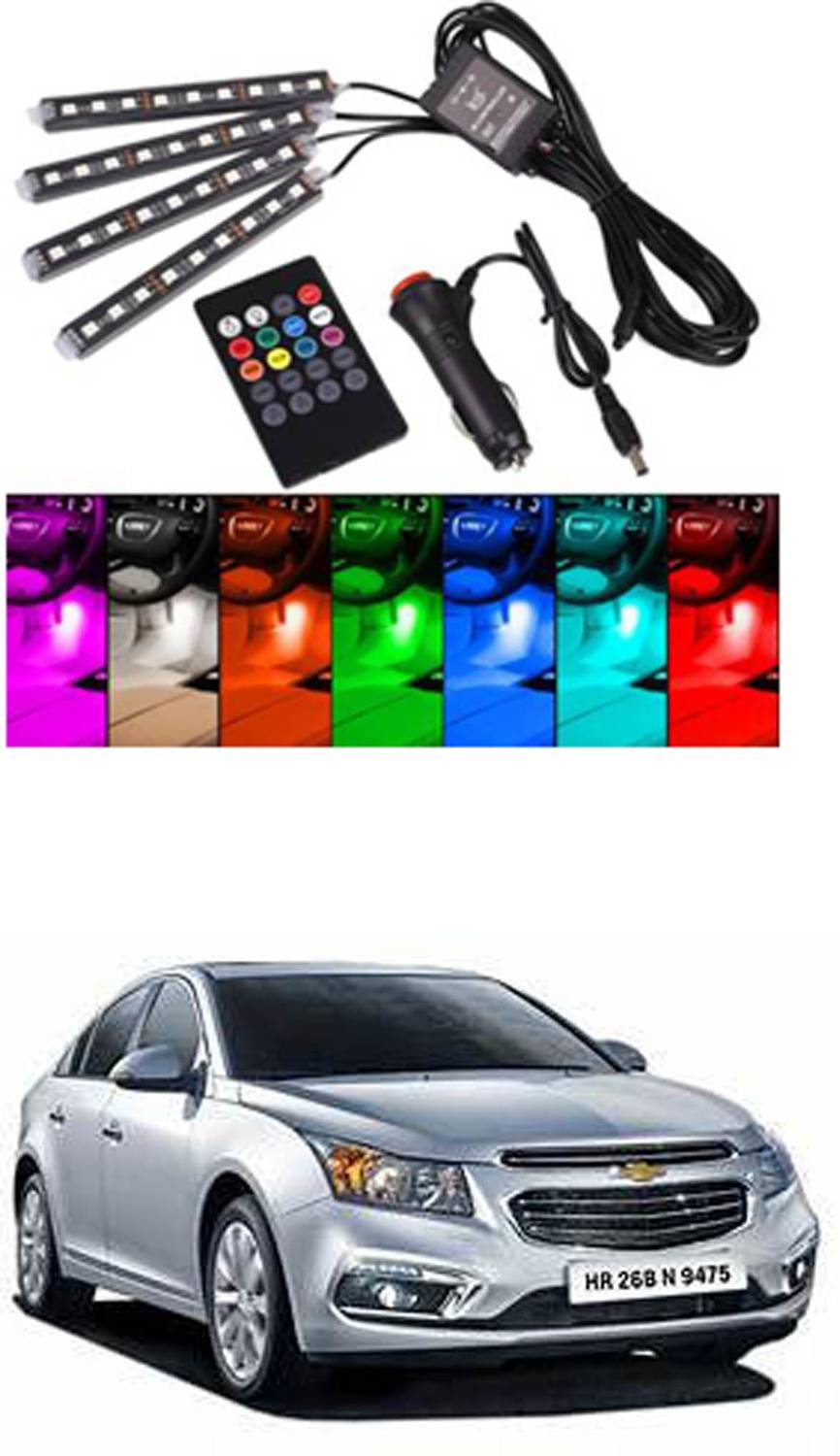 APICAL Atmosphere Lights Car LED Strip Light 4pcs 48 LED DC 12V Multicolor Music Car Interior Light LED Under Dash Lighting Kit with Sound Active Function and Wireless Remote Control Car Dashboard Lights (Multicolor)118 Dash Light Car LED for Chevrolet (12 V, 75 W)