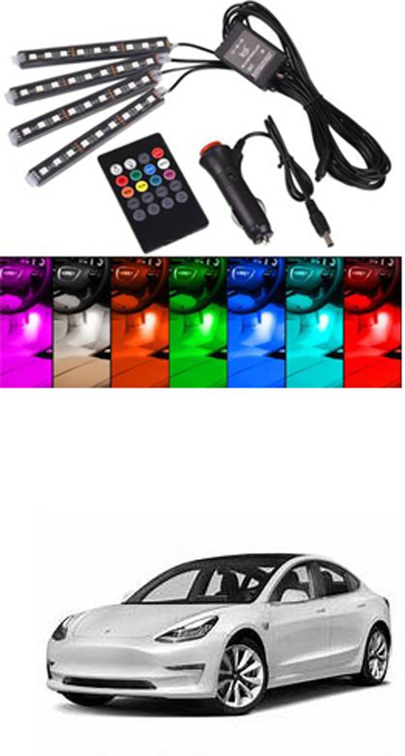 APICAL Atmosphere Lights Car LED Strip Light 4pcs 48 LED DC 12V Multicolor Music Car Interior Light LED Under Dash Lighting Kit with Sound Active Function and Wireless Remote Control Car Dashboard Lights (Multicolor)276 Dash Light Car LED (12 V, 75 W)