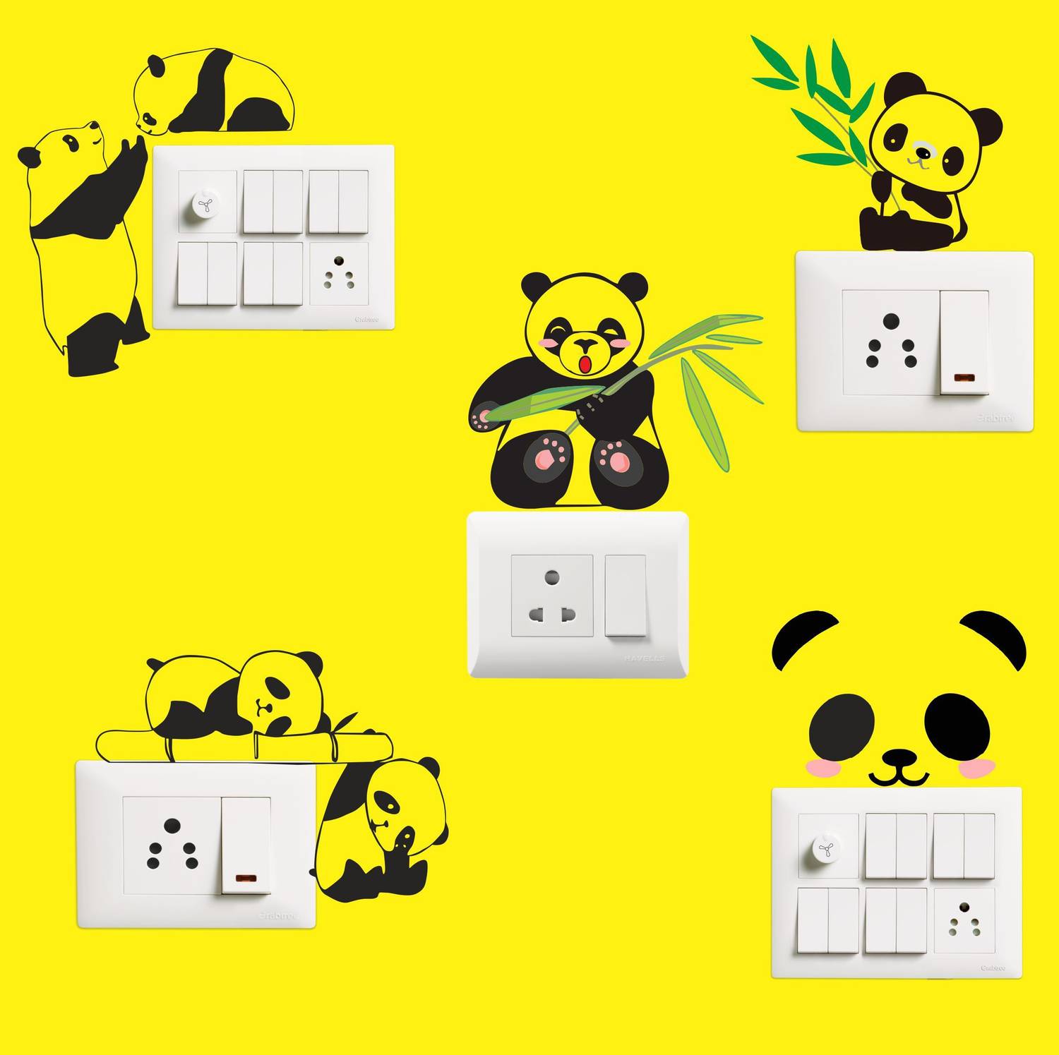 wildartcreation 25 cm Switch penal sticker of Reading cute panda