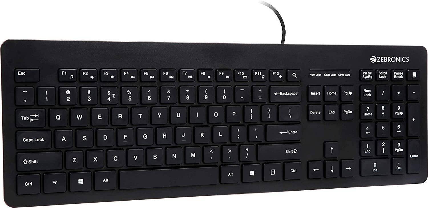 ZEBRONICS ZEB-K4000M USB Wired Keyboard with 107 Keys, Silent