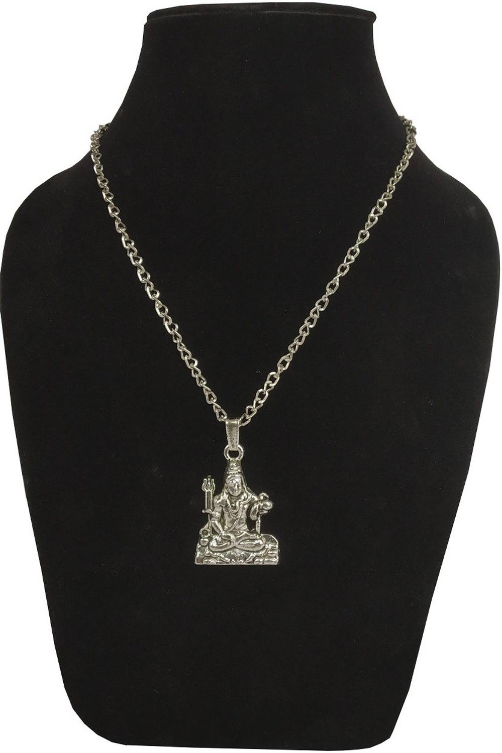 Airtick Mahadev Bolenath Shiva Trishul Damru With Sarp/Snake Locket Pendant Necklace Stainless Steel