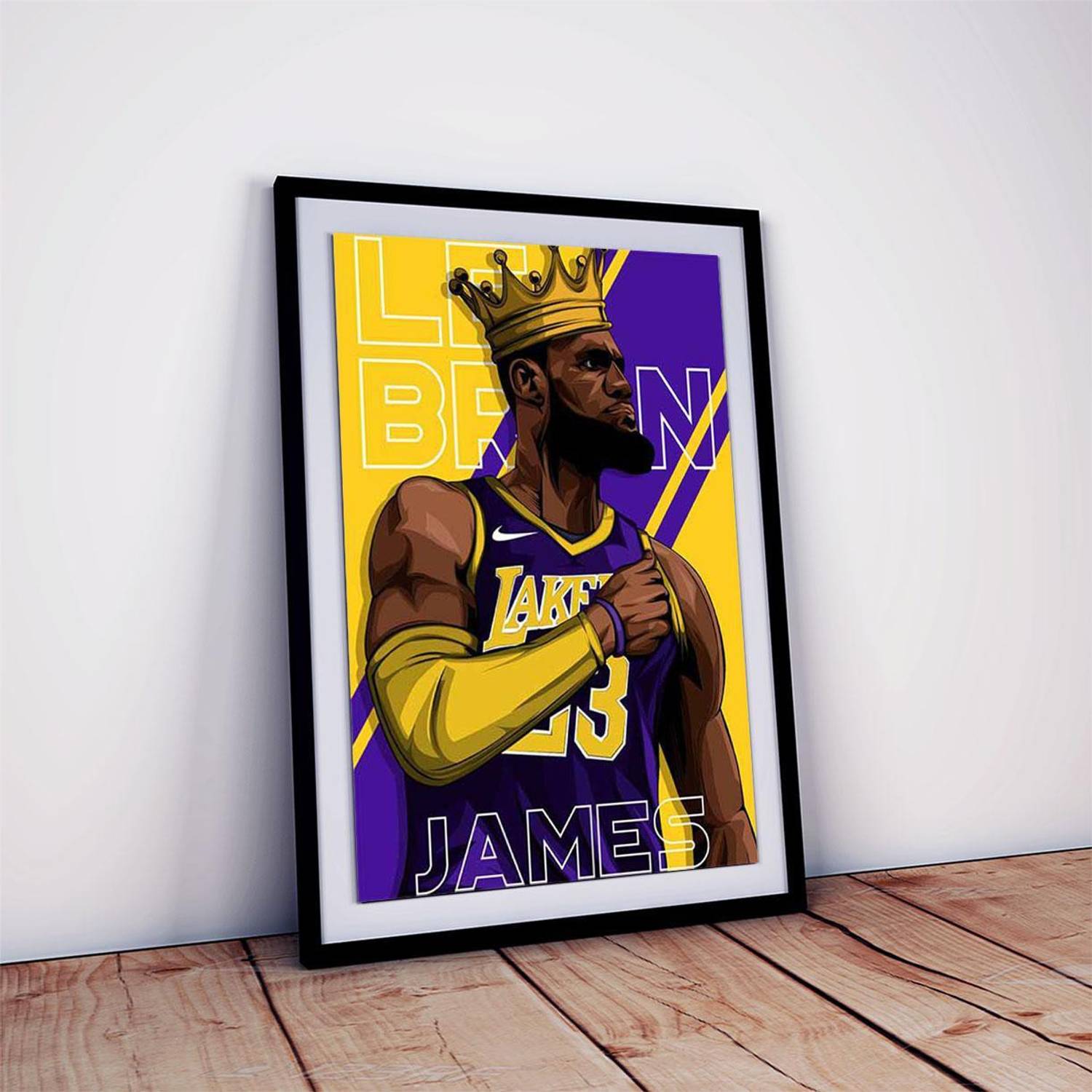 Basketball Superstar Lebron James Poster with Frame for Room and Home Décor HD Print Quality Fine Art Print
