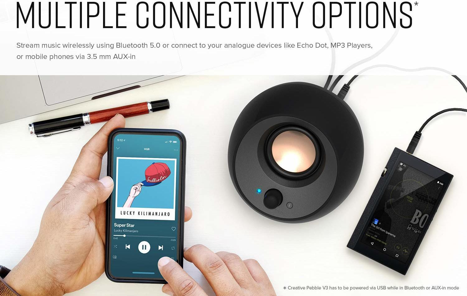 Image of CREATIVE CT-Pebble V3-BK 16 W Bluetooth Laptop /Desktop Speaker