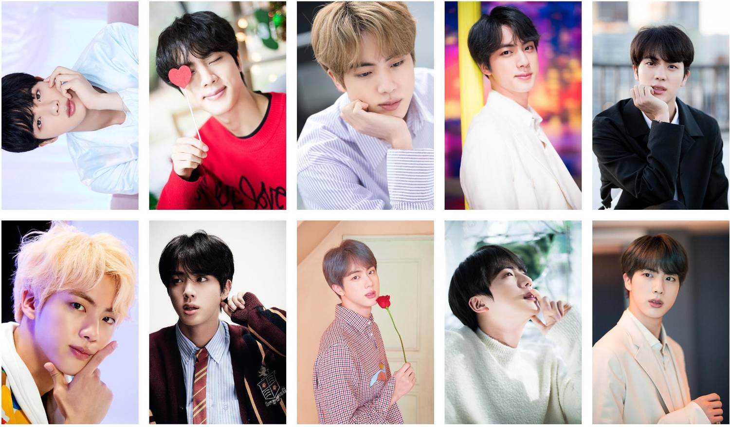 Pack of 10 BTS Member Jin Photocard set for BTS Fans | HD Quality