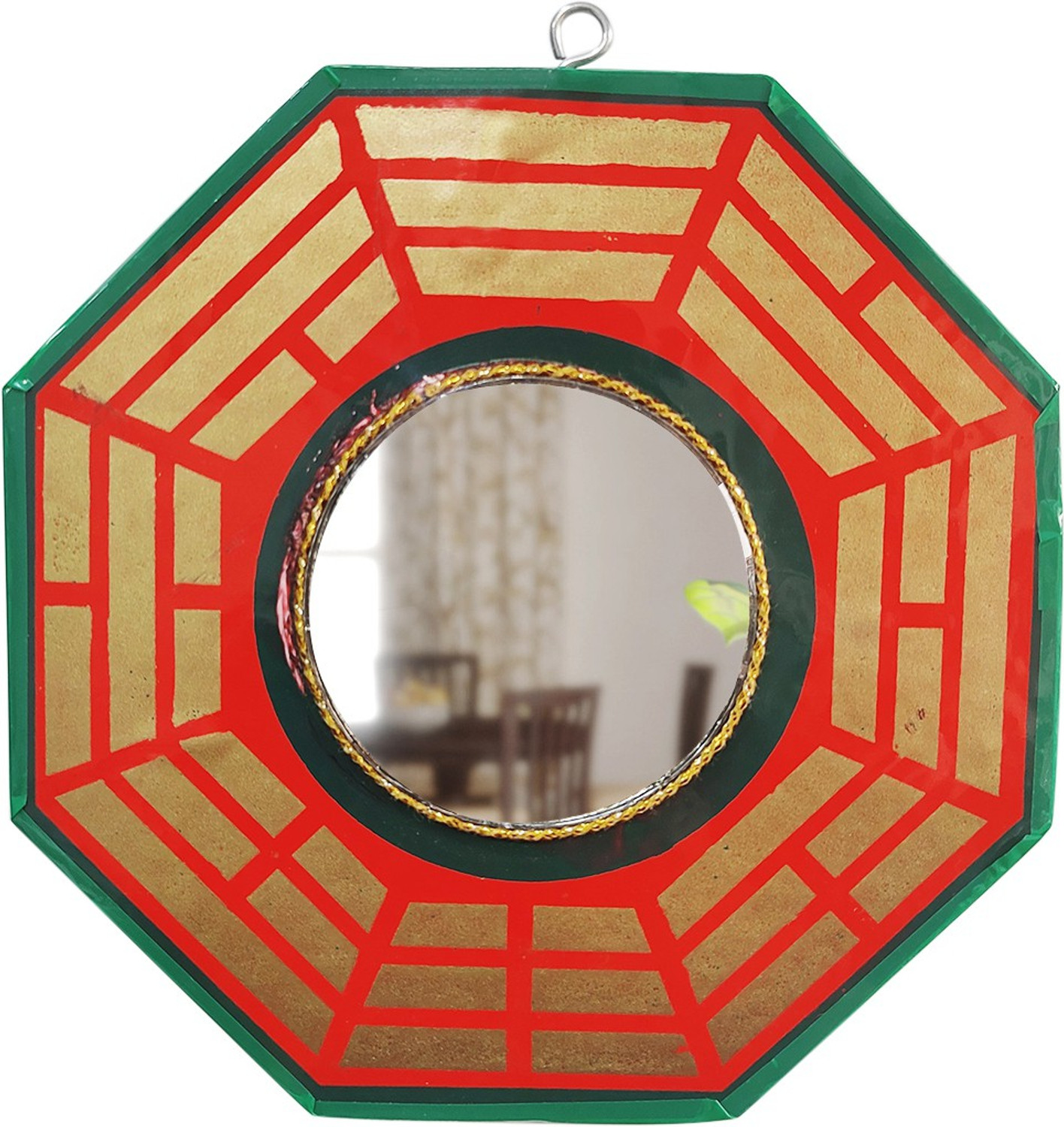 Image of Shubhanjali Bagua Mirror for Vastu Feng Shui Convex Bagua Mirror Positive Energy, Protection Wall Door Hanging for Home and Office (Multicolor, 6.5 inch) Decorative Showpiece - 16 cm