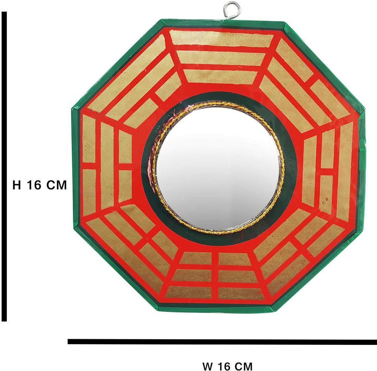 Image of Shubhanjali Bagua Mirror for Vastu Feng Shui Convex Bagua Mirror Positive Energy, Protection Wall Door Hanging for Home and Office (Multicolor, 6.5 inch) Decorative Showpiece - 16 cm