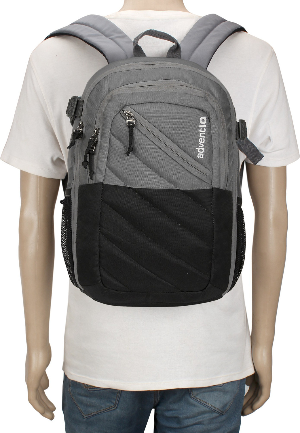Image of AdventIQ DSLR /SLR Camera Lens Backpack Bag - BNP 0270-Grey /Blk Camera Bag