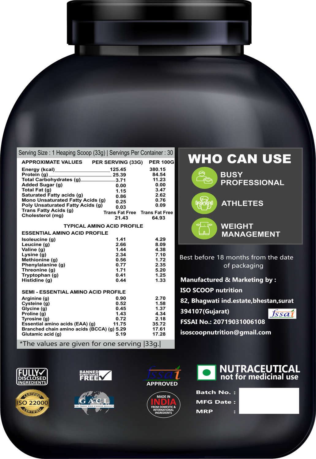 Image of iso scoop nutrition Protein Whey Protein