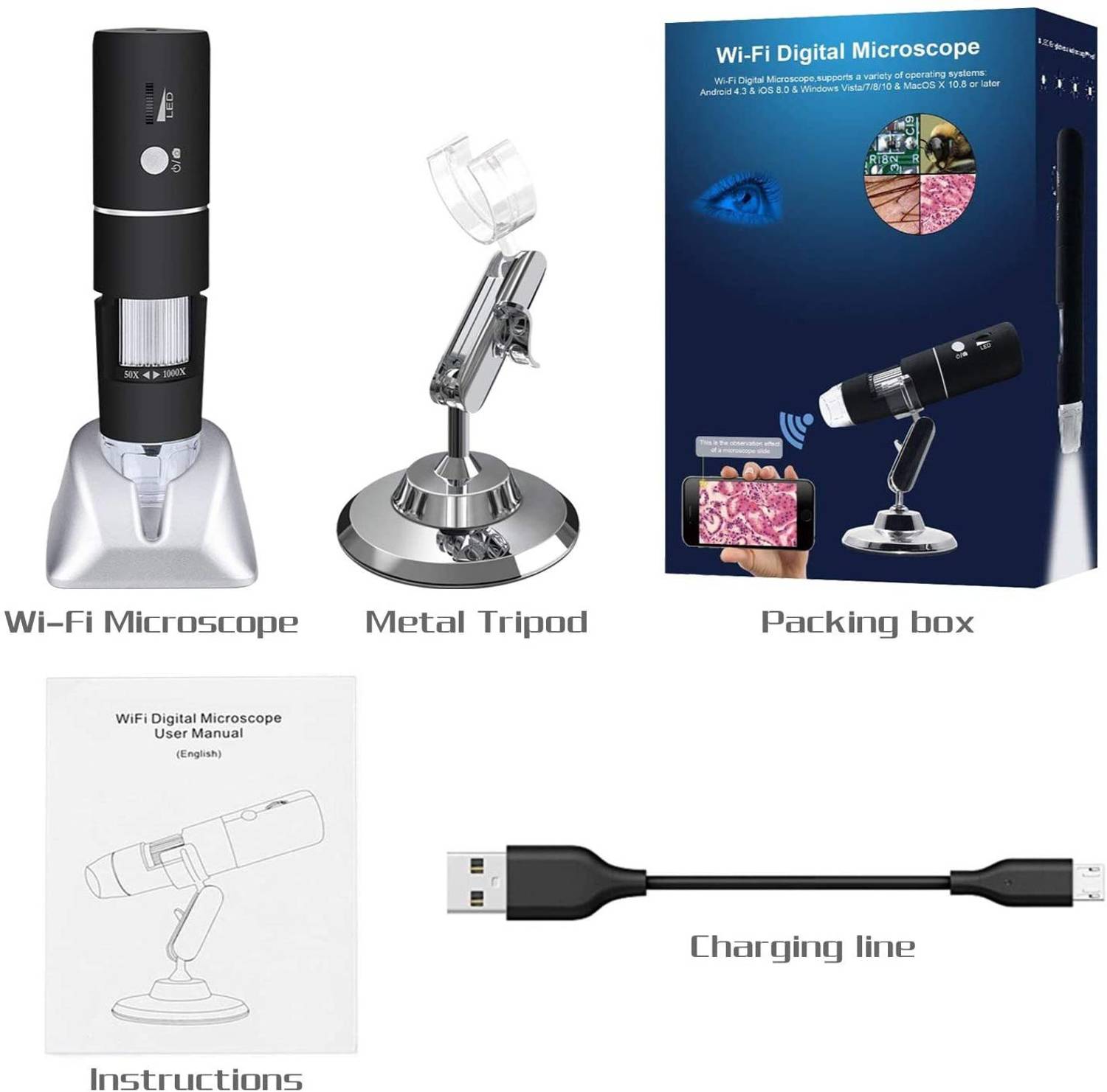 wireless digital handheld microscope for iphone