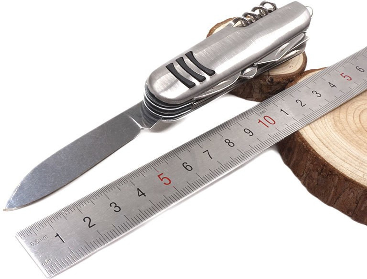 Image of AlexVyan Pocket Swiss Knife 11 In 1 Stainless Steel Multi Functional Swiss Army Style Knife - (Silver) 11 Multi-utility Knife