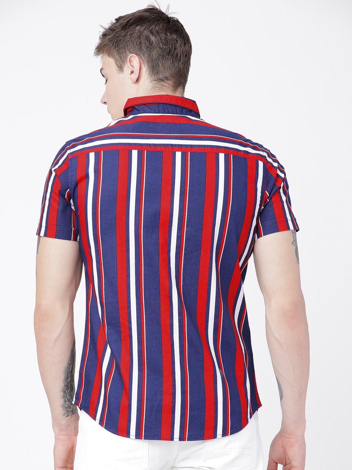 Image of LOCOMOTIVE Men Striped Casual Multicolor Shirt