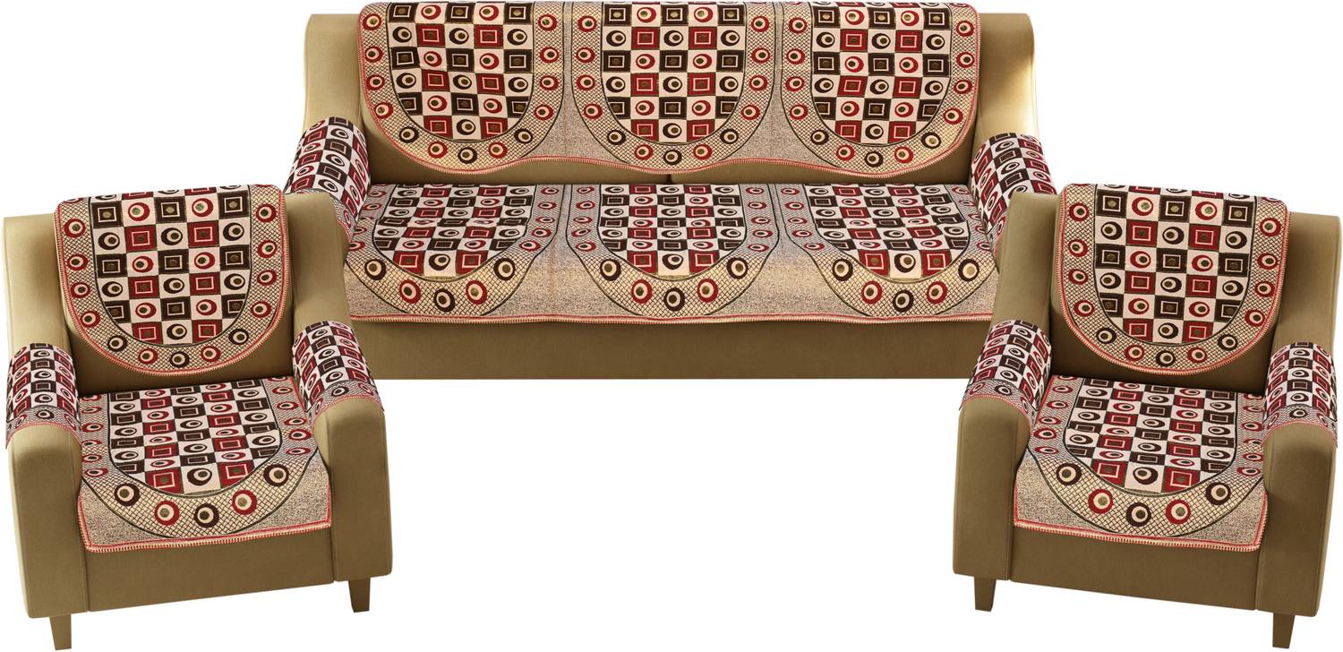 AK Decor Cotton 3+2 Seater Sofa Geometric Cover