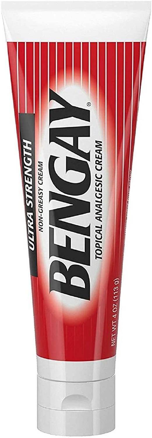 Bengay Ultra Strength Topical Pain Relief Cream, Non-Greasy Topical Analgesic for Minor Arthritis, Muscle, Joint, and Back Pain, Camphor, Menthol & Methyl Salicylate, 4 oz (MADE IN USA) Cream